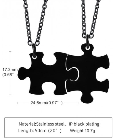 Stainless Steel Personalized Name Puzzle Piece Necklace for 2/3/4/5/6 BFF Best Friend Connected Stitching Necklace Friendship...