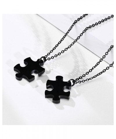 Stainless Steel Personalized Name Puzzle Piece Necklace for 2/3/4/5/6 BFF Best Friend Connected Stitching Necklace Friendship...