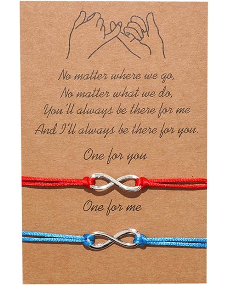 Firecolor Infinity Bracelets Adjustable Bohemian Wrap Bracelets Gifts for Couple Women Girls,Black Blue Red $3.85 Bracelets