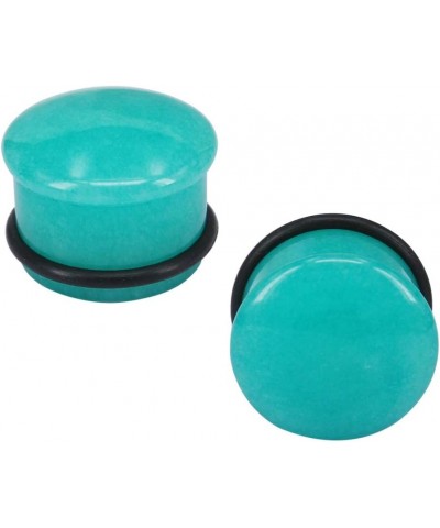 Mozambique Amazonite Natural Stone Ear Plug Ear Gauge Noble Temperament Single Flare Ear Expander Tunnel Gauge-00g(10mm) $8.2...