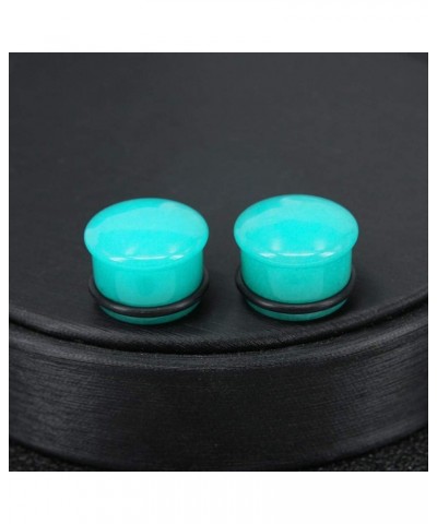 Mozambique Amazonite Natural Stone Ear Plug Ear Gauge Noble Temperament Single Flare Ear Expander Tunnel Gauge-00g(10mm) $8.2...