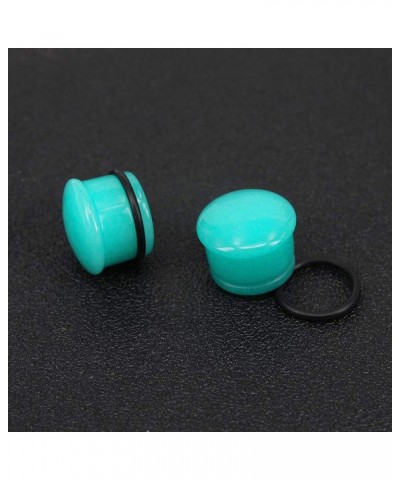 Mozambique Amazonite Natural Stone Ear Plug Ear Gauge Noble Temperament Single Flare Ear Expander Tunnel Gauge-00g(10mm) $8.2...