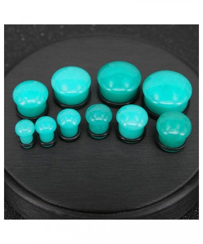 Mozambique Amazonite Natural Stone Ear Plug Ear Gauge Noble Temperament Single Flare Ear Expander Tunnel Gauge-00g(10mm) $8.2...