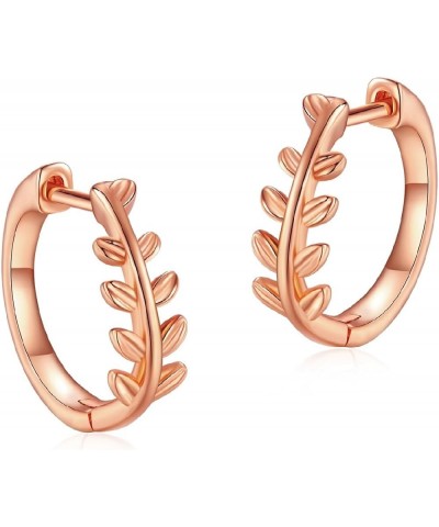 Sterling Silver Earrings 14K Gold Plated hypoallergenic huggie Earrings, small Hoop Earrings for Women girl rose gold $8.84 E...