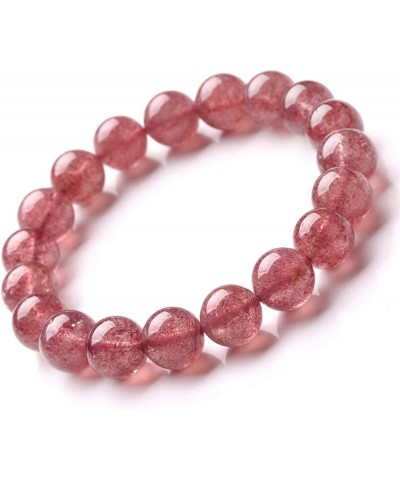 Natural Genuine Semi-Precious Strawberry Quartz Elastic Stretch Crystal Bracelet Beads 8mm/6.1 inch $12.30 Bracelets