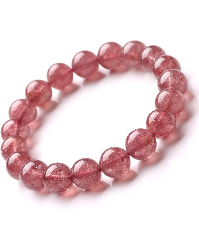 Natural Genuine Semi-Precious Strawberry Quartz Elastic Stretch Crystal Bracelet Beads 8mm/6.1 inch $12.30 Bracelets