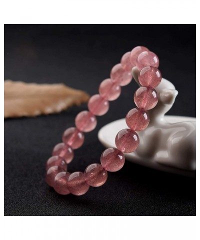 Natural Genuine Semi-Precious Strawberry Quartz Elastic Stretch Crystal Bracelet Beads 8mm/6.1 inch $12.30 Bracelets