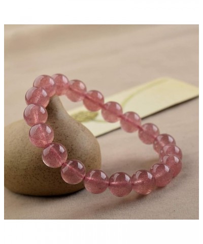 Natural Genuine Semi-Precious Strawberry Quartz Elastic Stretch Crystal Bracelet Beads 8mm/6.1 inch $12.30 Bracelets