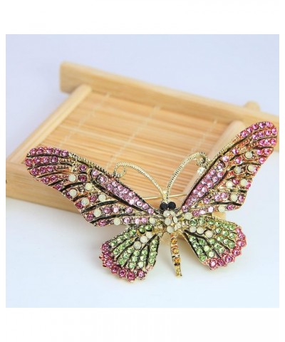 4PCS Fashion Exquisite Butterfly Crystal Brooch Pin Rhinestones Breastpin with a Storage Bag for Women Gift Clothes Collar Dr...