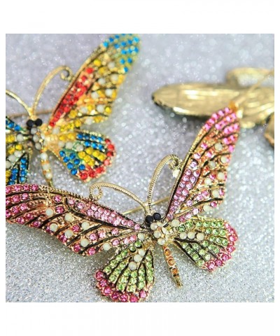 4PCS Fashion Exquisite Butterfly Crystal Brooch Pin Rhinestones Breastpin with a Storage Bag for Women Gift Clothes Collar Dr...