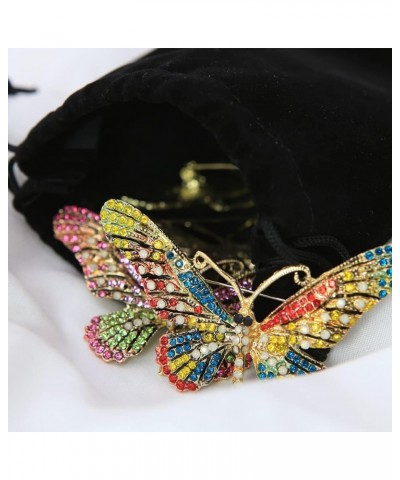 4PCS Fashion Exquisite Butterfly Crystal Brooch Pin Rhinestones Breastpin with a Storage Bag for Women Gift Clothes Collar Dr...