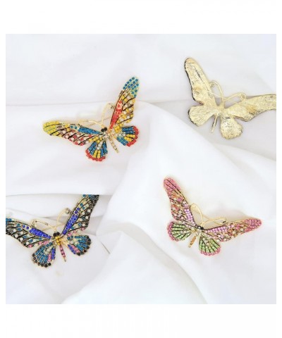 4PCS Fashion Exquisite Butterfly Crystal Brooch Pin Rhinestones Breastpin with a Storage Bag for Women Gift Clothes Collar Dr...