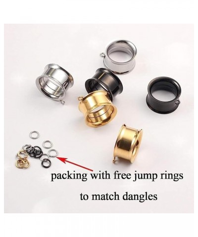 3 Pairs Set DIY Tunnels Plugs Gauges for Ears Piercing Jewelry Black Gold 2g 0g Stainless Steel Ear Dangle Accessories For Wo...