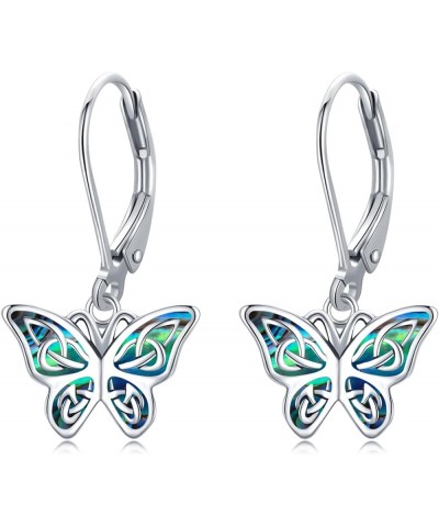 Butterfly Dangle Earrings 925 Sterling Silver Celtic Butterfly Drop Leverback Earrings Cute Animal Butterfly Jewelry Gifts Bi...