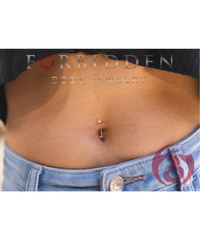 16g 14mm Surgical Steel Curved Barbell with 3mm CZ Ends for Snake Eyes Tongue Piercing & More Clear/Black $8.24 Body Jewelry