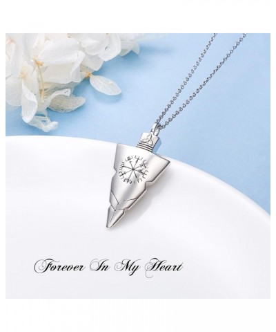 Arrowhead Urn Necklace Memorial Pendant Necklace 925 Sterling Silver Cool Spearpoint Arrowhead Lockets Cremation Jewelry Ashe...