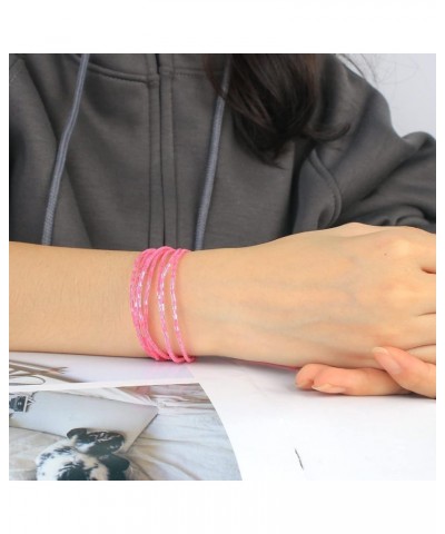 Women Friendship Bracelets Adjustable Strands Bracelets Stackable Miyuki Beaded Bracelets Rose Pink 01B $8.98 Bracelets