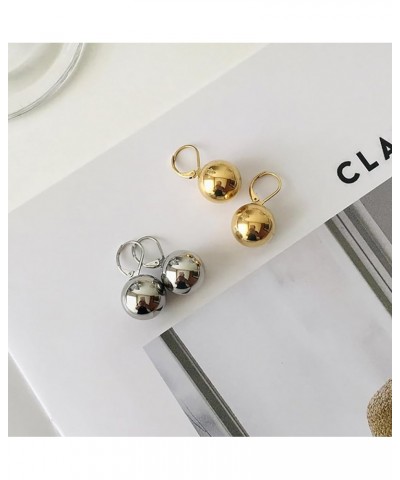 Cute Round Ball Dangle Leverback Earrings for Women Girls 925 Sterling Silver Pin Bead Ball Dangling Drop Small Huggie Hoops ...