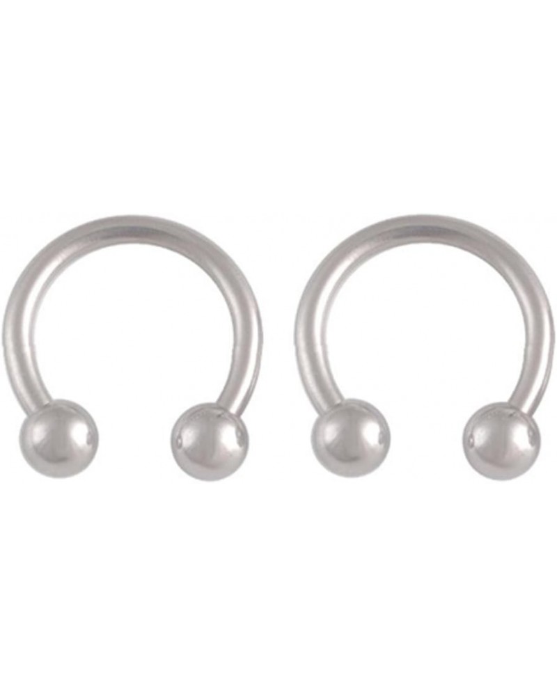 Pair of (18g, 16g, 14g, 12g, 10g) Hypoallergenic Surgical Steel Horseshoe Ring Lip, Belly, Nipple, Cartilage, Tragus, Septum,...