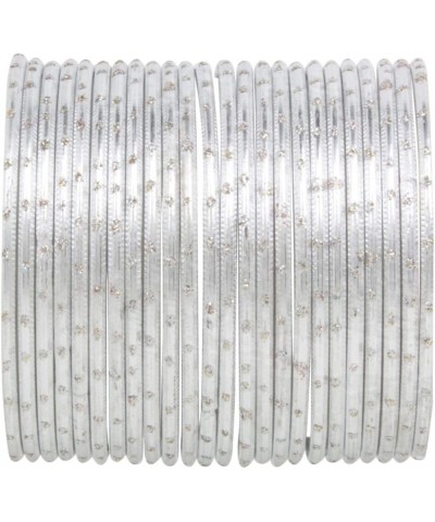 Indian Bangles Set Bollywood Plain Metal Bangle Bracelets Costume Jewelry for Women & Girls White (Set of 24 Pcs) 2-2 $10.82 ...