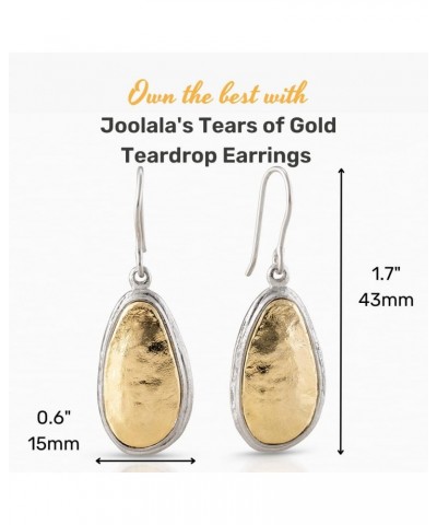 Tears of Gold Teardrop Earrings for Women – Premium 925 sterling Silver Plated in 14k Gold – Elegant and Modern – Secure Lock...