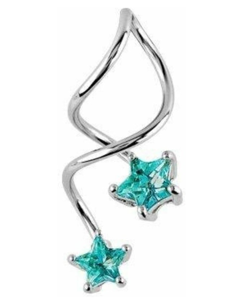 Belly Button Ring Navel Spiral Star Body Jewelry Dangle 14 Blue $11.26 Body Jewelry