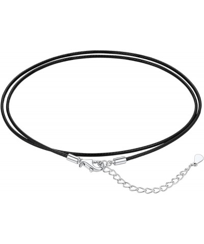 Leather Necklace Cord for Men, Can Engrave, with 925 Sterling Silver Clasp, 16"/18"/20"/22"/24"/26"/28"/30" Length-Send Gift ...