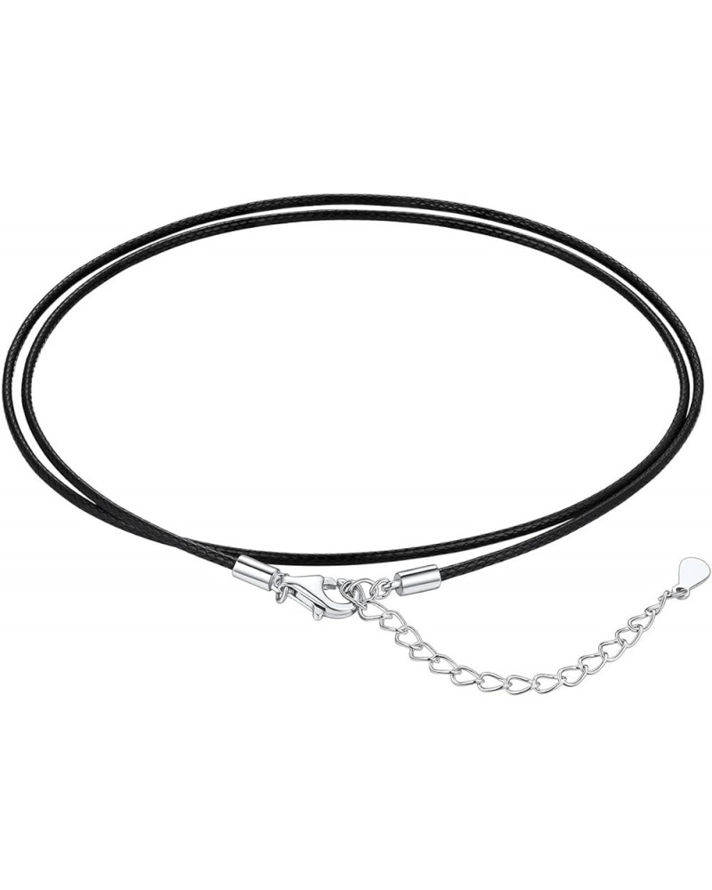 Leather Necklace Cord for Men, Can Engrave, with 925 Sterling Silver Clasp, 16"/18"/20"/22"/24"/26"/28"/30" Length-Send Gift ...