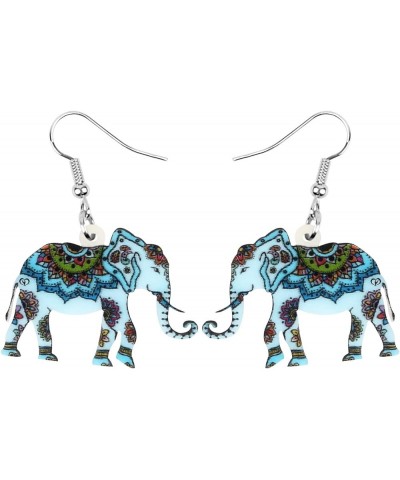 Acrylic Africa Jungle Elephant Drop Dangle Statement for Women kids Earrings Jewelry Charms Gifts Blue $7.53 Earrings