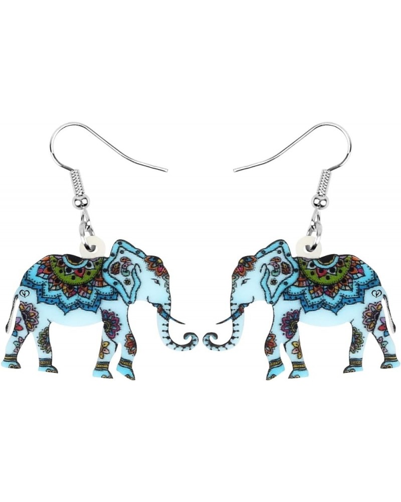 Acrylic Africa Jungle Elephant Drop Dangle Statement for Women kids Earrings Jewelry Charms Gifts Blue $7.53 Earrings