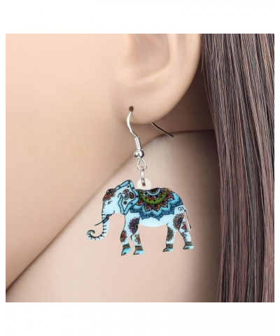 Acrylic Africa Jungle Elephant Drop Dangle Statement for Women kids Earrings Jewelry Charms Gifts Blue $7.53 Earrings