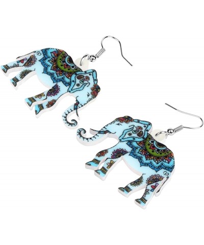 Acrylic Africa Jungle Elephant Drop Dangle Statement for Women kids Earrings Jewelry Charms Gifts Blue $7.53 Earrings