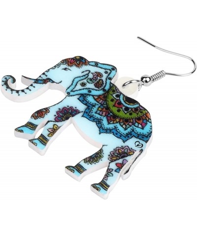 Acrylic Africa Jungle Elephant Drop Dangle Statement for Women kids Earrings Jewelry Charms Gifts Blue $7.53 Earrings