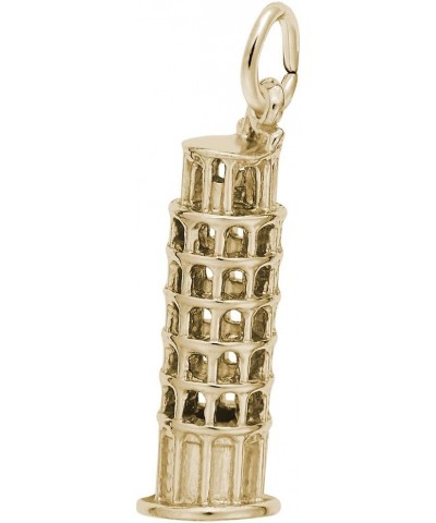 Leaning Tower of Pisa Charm, Charms for Bracelets and Necklaces yellow gold plated silver $23.50 Bracelets