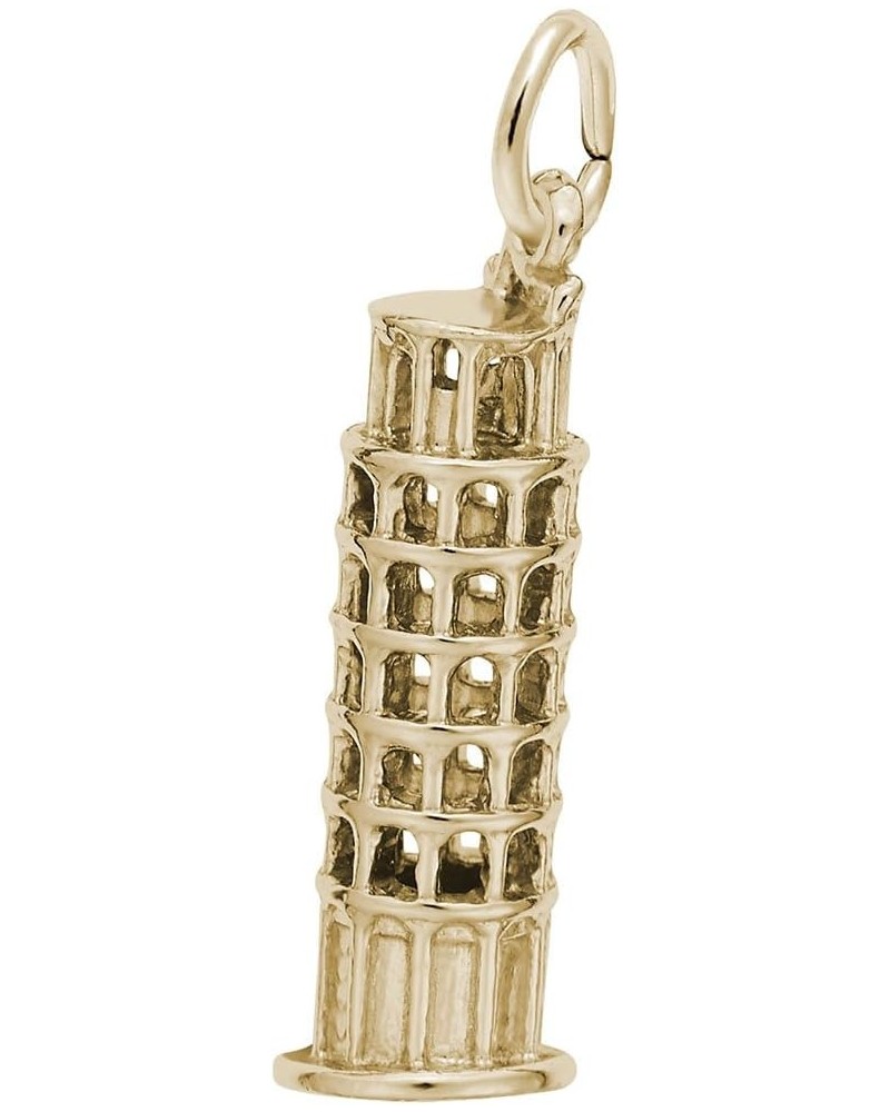 Leaning Tower of Pisa Charm, Charms for Bracelets and Necklaces yellow gold plated silver $23.50 Bracelets