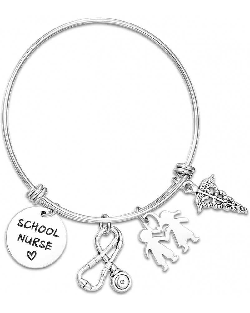 School Nurse Appreciation Gifts Bracelet for Women School Nurses Week Gift Graduating Nursing Bangle Ornament Thank You Regis...