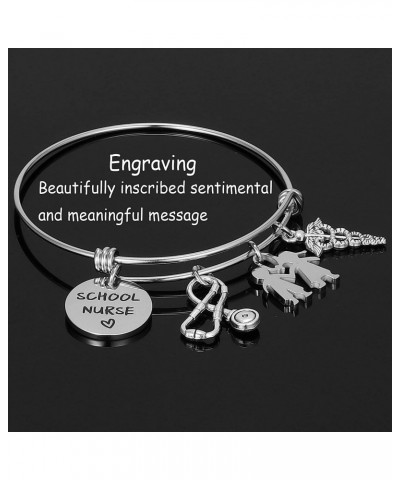 School Nurse Appreciation Gifts Bracelet for Women School Nurses Week Gift Graduating Nursing Bangle Ornament Thank You Regis...