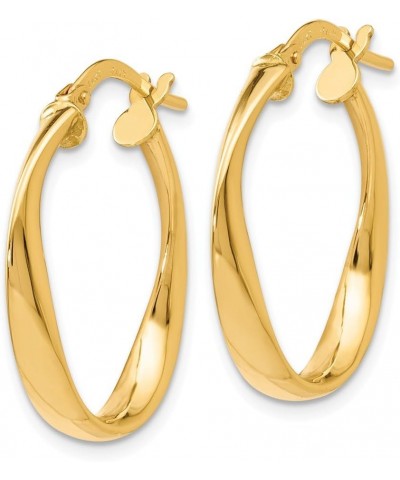 14k Yellow Gold Tube Hoop Earrings - 24mm x 19mm $96.36 Earrings