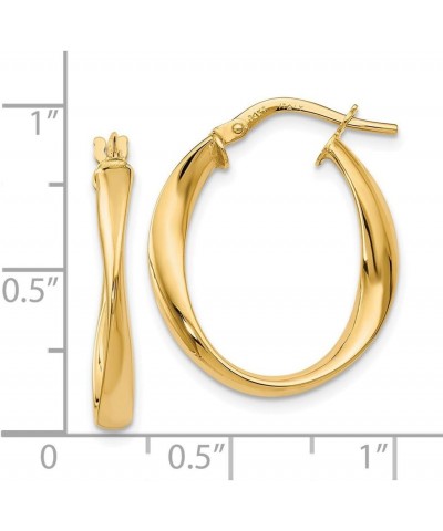 14k Yellow Gold Tube Hoop Earrings - 24mm x 19mm $96.36 Earrings