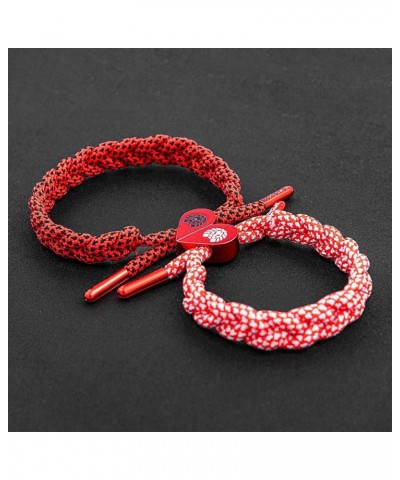 Original Hand Braided Love & Couples Valentines Day Adjustable Bracelets for All Ages Men | Women Couples | Red/Black/White 2...