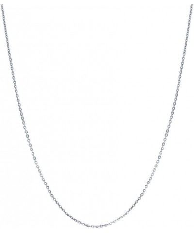 Italian Sterling Silver Rolo Fashion Chain Necklace for Women, Rhodium Plated 1mm 22 inch $15.52 Necklaces