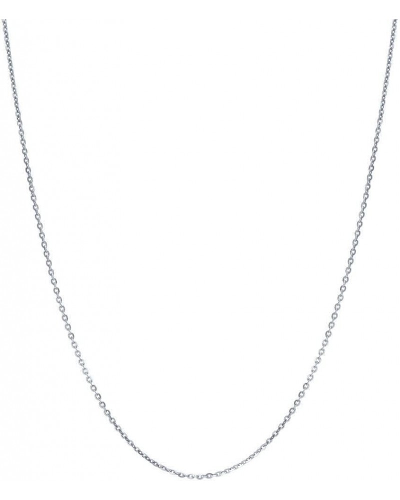 Italian Sterling Silver Rolo Fashion Chain Necklace for Women, Rhodium Plated 1mm 22 inch $15.52 Necklaces