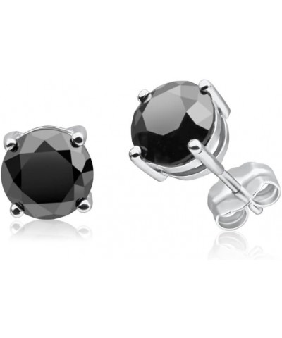 1/2-10 Carat Total Weight Black Diamond Stud Earrings Platinum 1.51 carats $88.31 Earrings