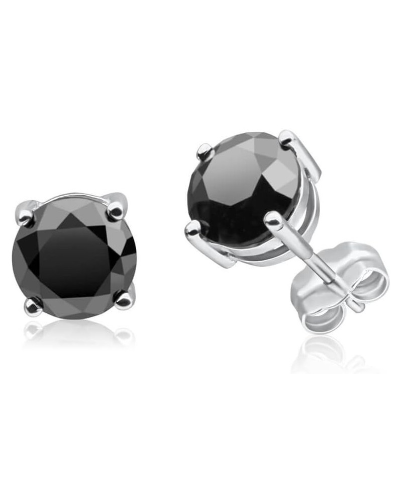 1/2-10 Carat Total Weight Black Diamond Stud Earrings Platinum 1.51 carats $88.31 Earrings