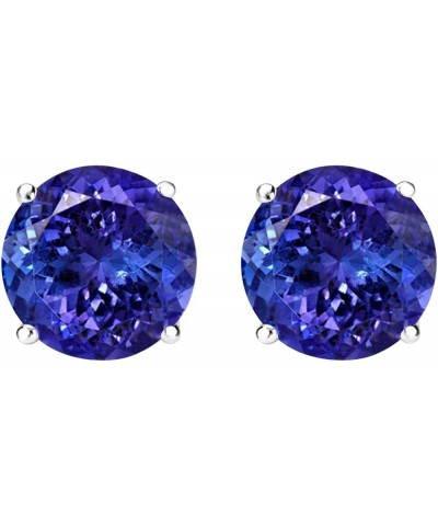 1/2-10 Carat Total Weight Natural Tanzanite Stud Earrings 4 Prong Push Back 1.49 Carat Platinum $1.00 Earrings