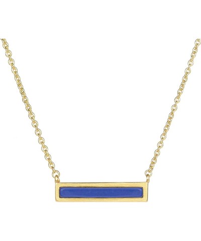 Gemstone Bar Necklaces for Women Gold Silver Plated Simulated Turquoise Necklace Pendant Triangle Square Necklaces Dainty Cho...