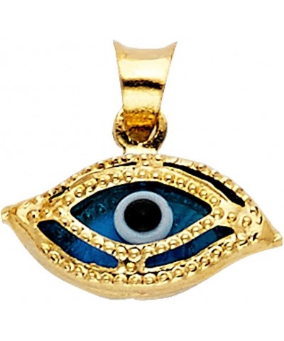 14K Yellow Gold Evil Eye Necklace For Women with 1.2mm Figaro 3+1 Chain 22.0 Inches $83.98 Necklaces