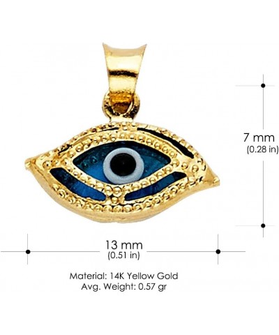 14K Yellow Gold Evil Eye Necklace For Women with 1.2mm Figaro 3+1 Chain 22.0 Inches $83.98 Necklaces