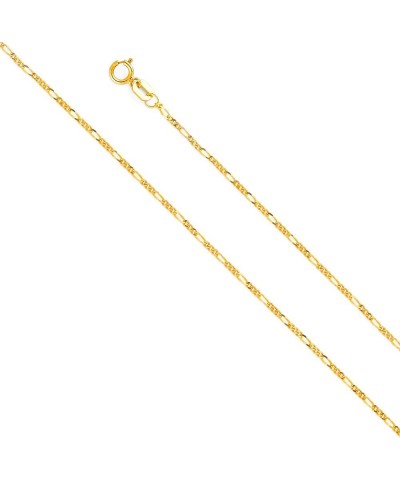 14K Yellow Gold Evil Eye Necklace For Women with 1.2mm Figaro 3+1 Chain 22.0 Inches $83.98 Necklaces