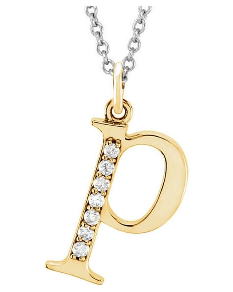 0.05 Carat (ctw) 14K Diamond Lowercase Letter 'a' to 'z' Initial Pendant, Yellow Gold p $62.12 Pendants